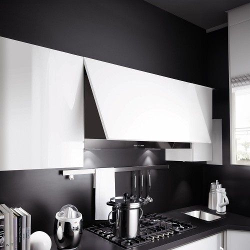 Integrated cooker outlet hood door